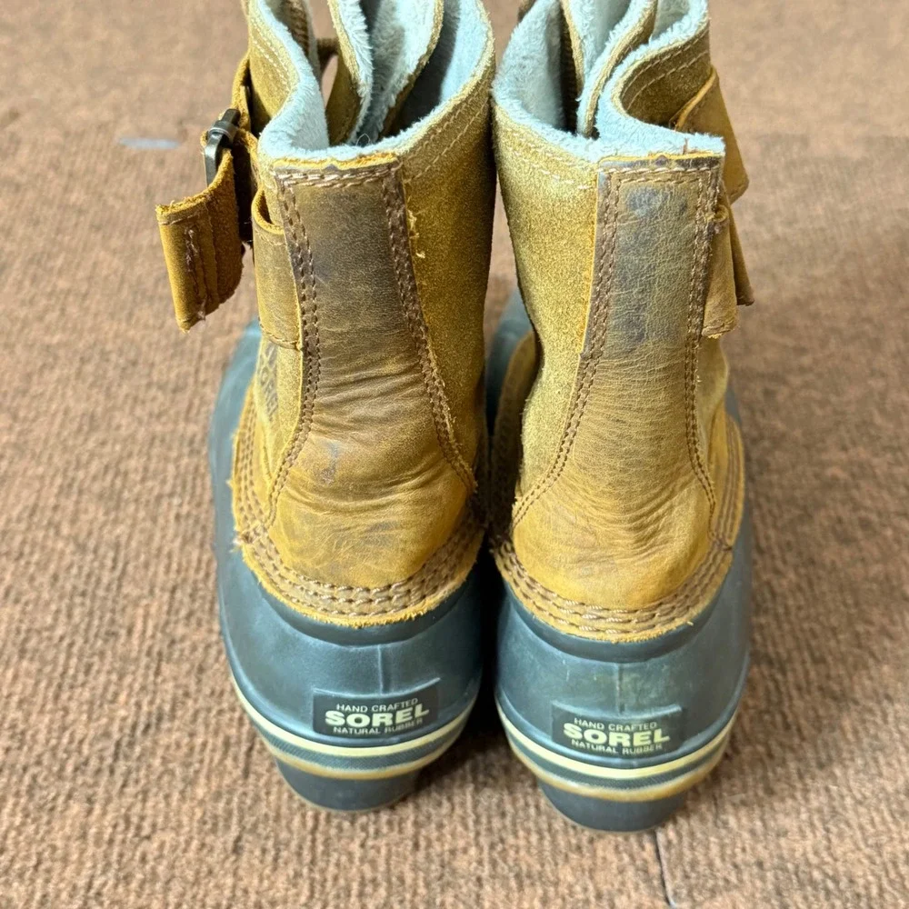Sorel Slimpack Riding Tall Waterproof Leather Winter Boots Brown Grey NL2125‎  9